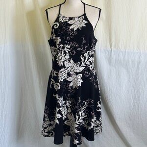 Bailey Blue Women s Dress Size XL Stretch Black, White with Pink Details Floral
